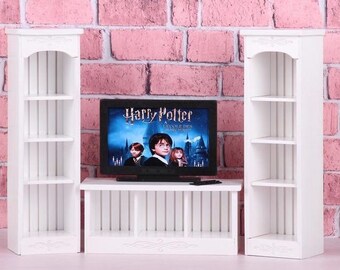 1/6 scale doll Bookcase, Miniature doll furniture TV stand, Bookshelf,   dollhouse furniture, miniature shelves, BJD