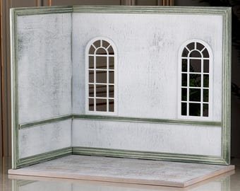 Stanza pieghevole per bambole BJD / Diorama per esposizione di bambole / Casa delle bambole portatile per bambole 1/6, 1/4 e MSD / Colore personalizzato
