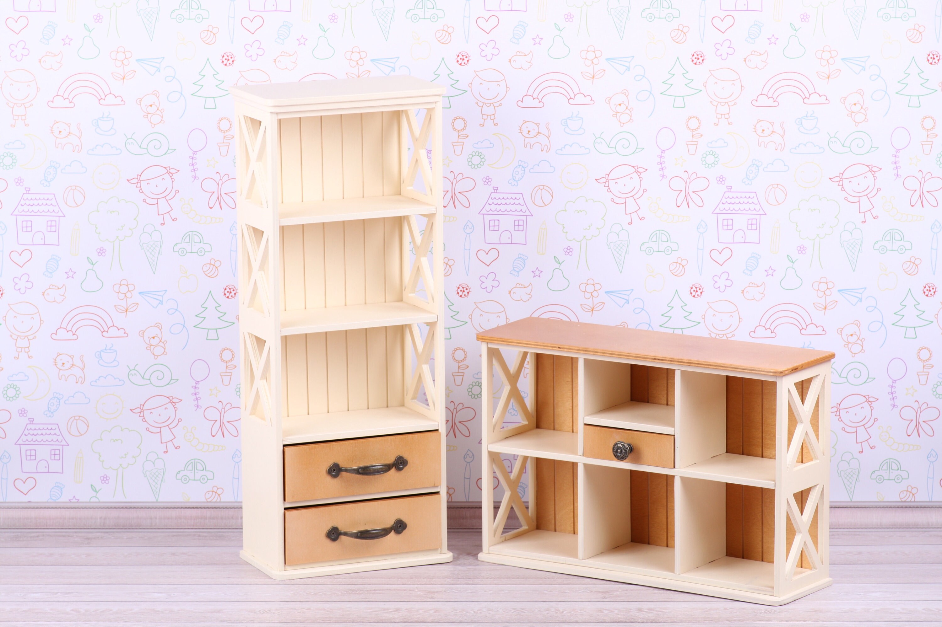 18inch doll bookshelf. Doll furniture dollhouses roombox Etsy