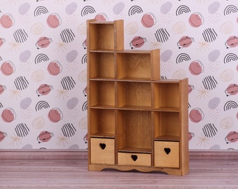 1/6 scale doll bookshelf, bookcase, wardrobe shelves, dollhouse, doll furniture, YoSD, BJD, furniture for dolls, roomboxes