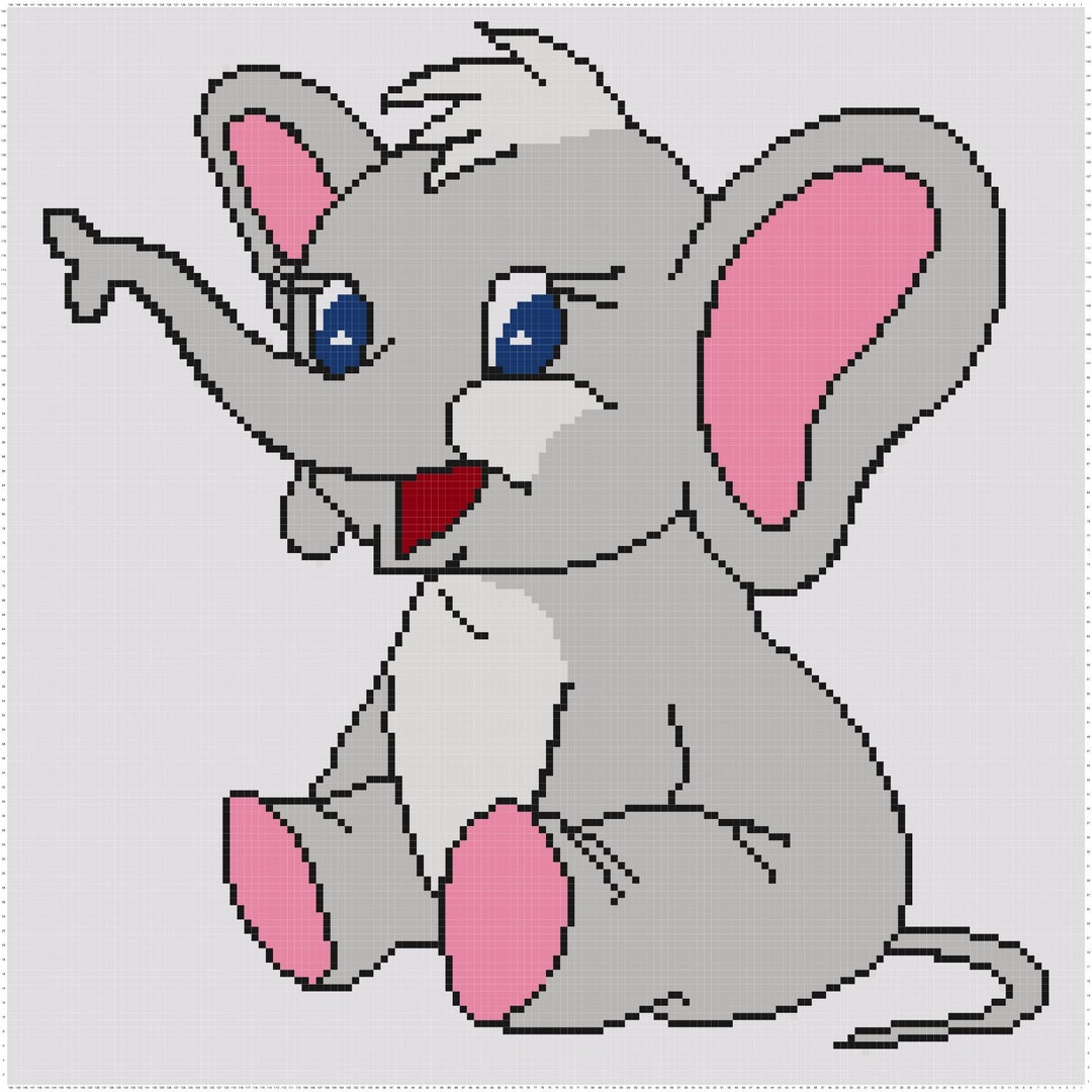 Baby Elephant Crochet Graphghan Pattern Etsy