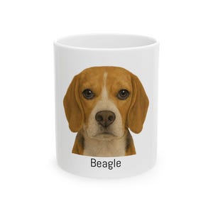 Beagle Ceramic Mug: Dog Lover Coffee Cup, Puppy Drinkware