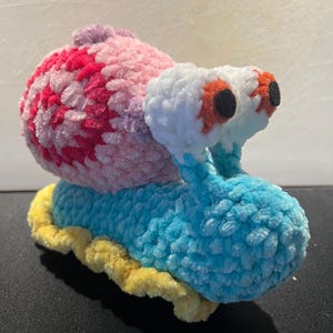 Handmade Crochet Snail Plush – Soft & Colorful Amigurumi Toy