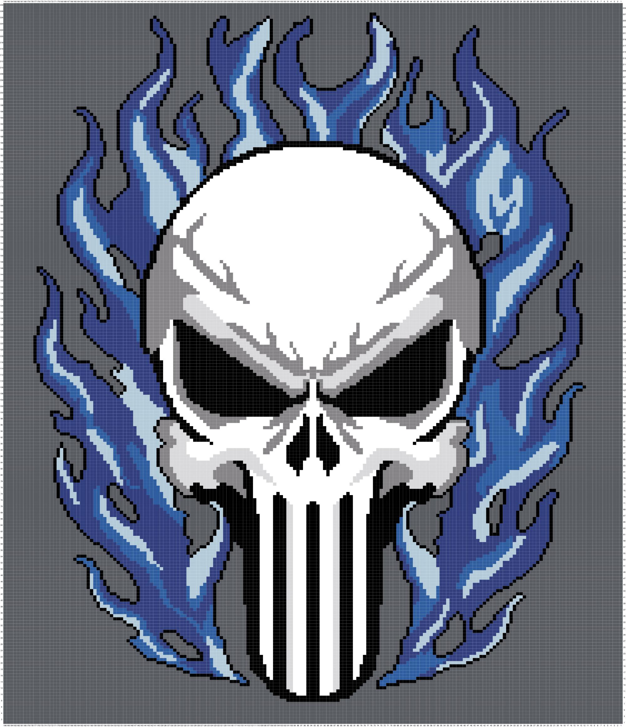 Flame Warrior Graphghan Crochet Pattern, Skull Blanket Pattern