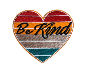 Be Kind Heart Embroidered Iron On Patch