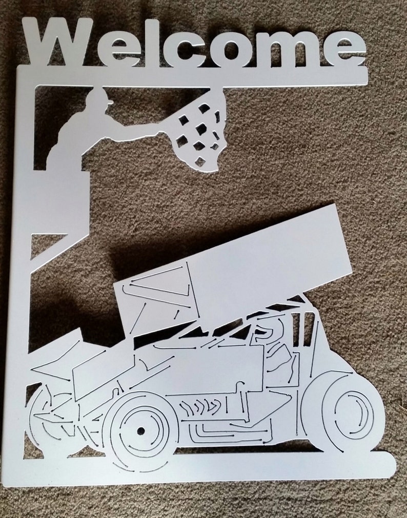 Metal Sprint Car Sign Etsy
