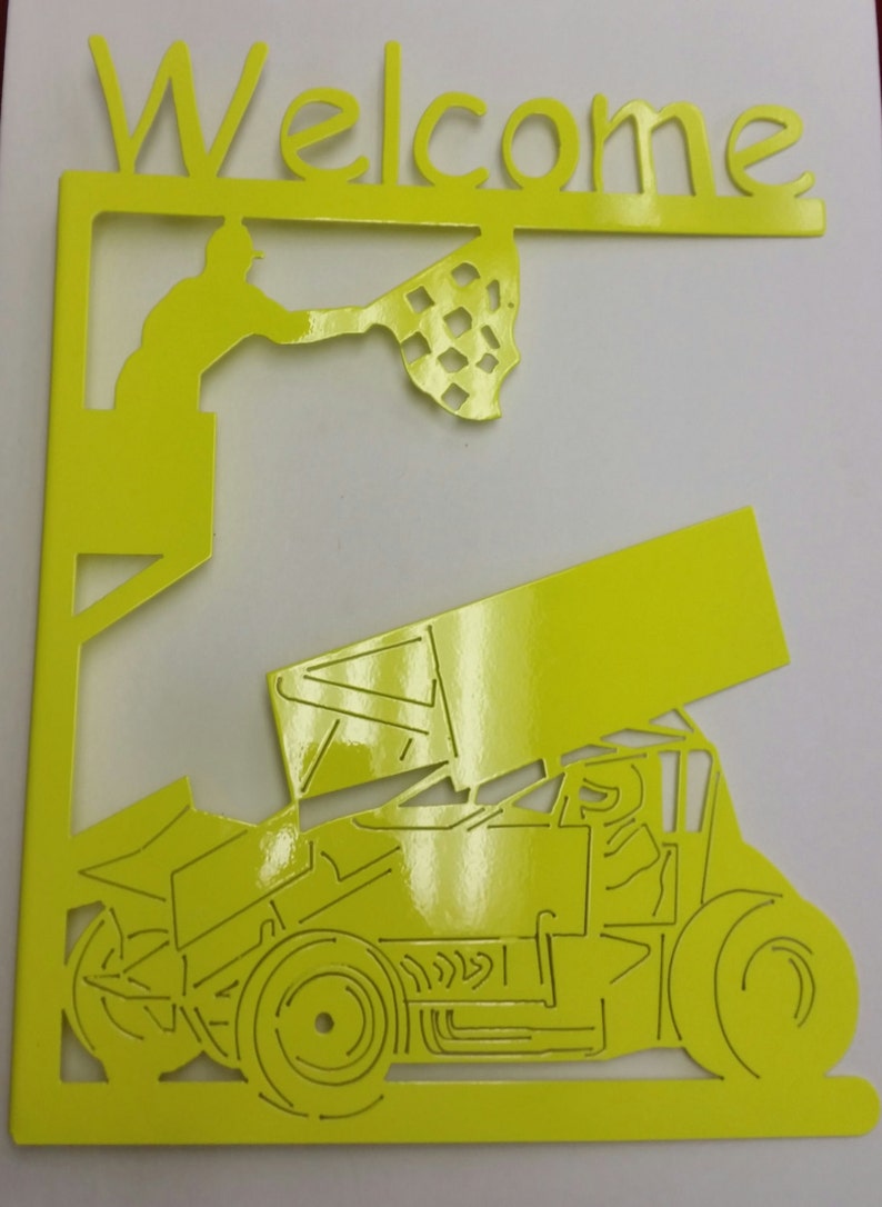 Metal Sprint Car Sign Etsy