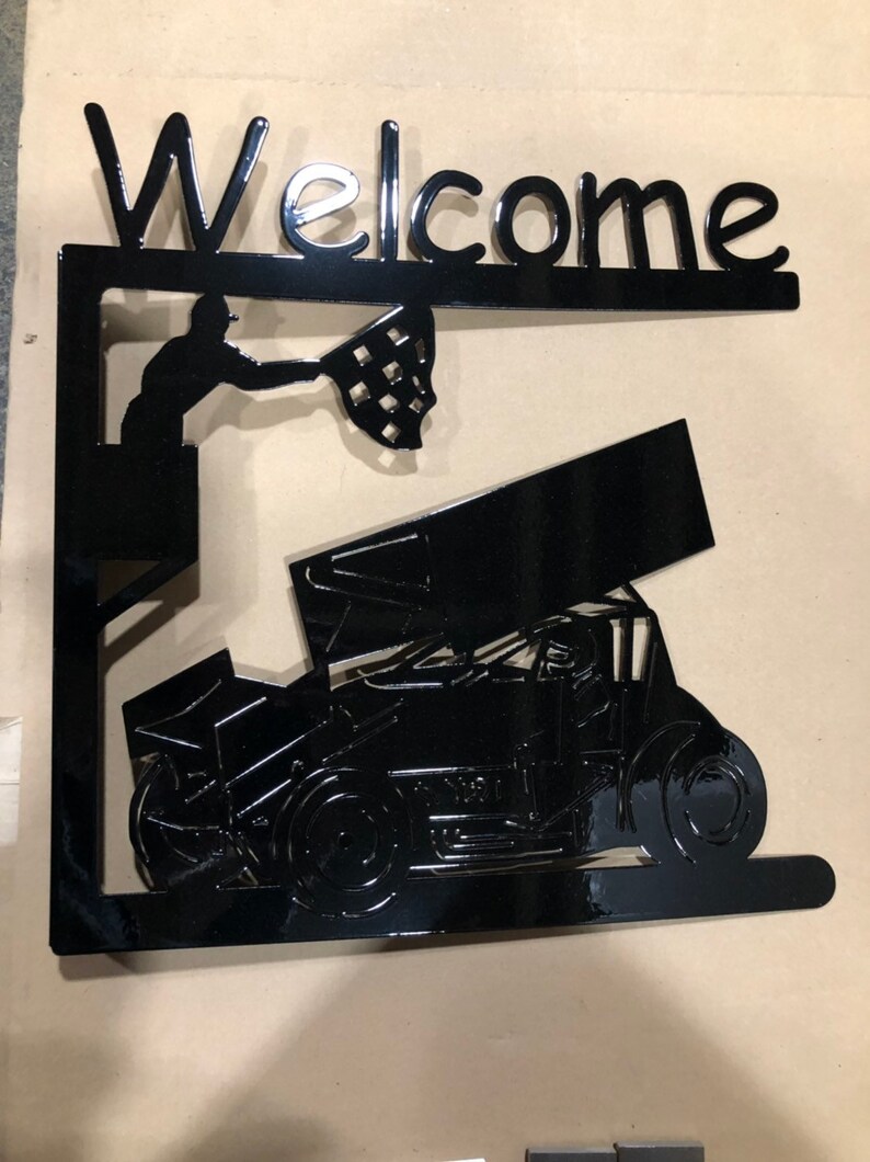 Metal Sprint Car Sign Etsy