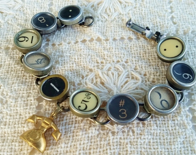 8675309 Typewriter Key Bracelet Antique Typewriter Jewelry Etsy