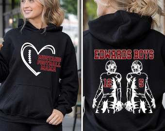 Football Hoodie, Custom Football Sweatshirt, Custom Football Hoodie, Football Mama, Football Mom, Football Gift