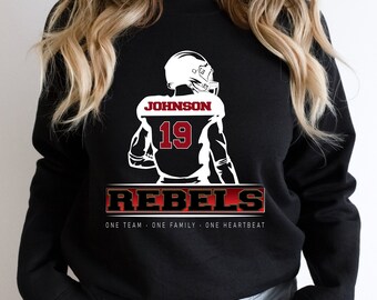 Custom Football Team Sweatshirt: Mascot, Name & Number