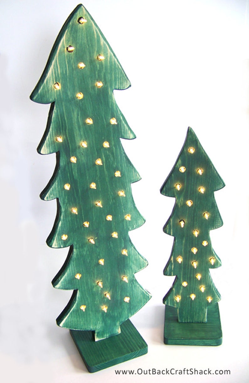 Wood Christmas Tree with lights Christmas Decorations Etsy