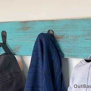 Turquoise Coat Rack Wall Mounted Coat Rack, Rustic Teal Decor, Coat Hooks, Coat Hanger ...