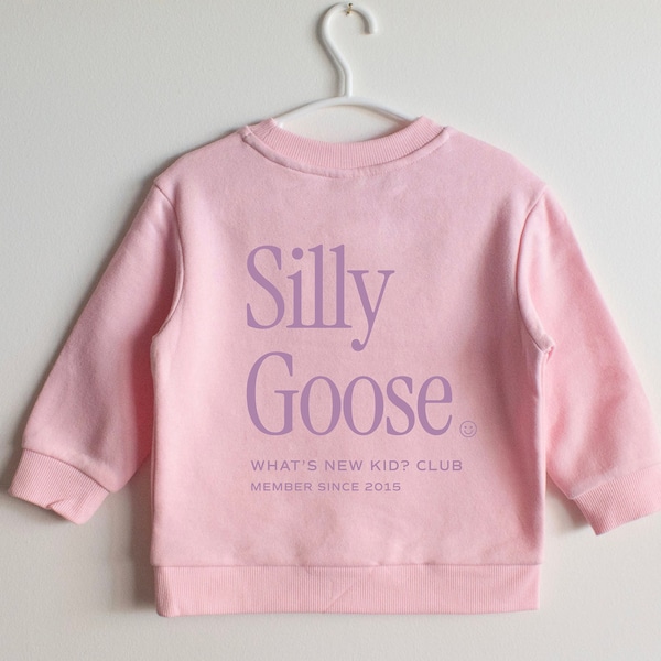 Funny children's fleece jumper, Simple kids cotton crewneck, Personalised toddler sweater, Children's minimal streetwear, Kids sweatshirt