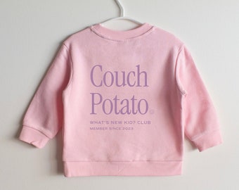 Funny kids crewneck jumper, Simple toddler fleece sweatshirt, First birthday present, Baby shower gift, Toddler couch potato loungewear top