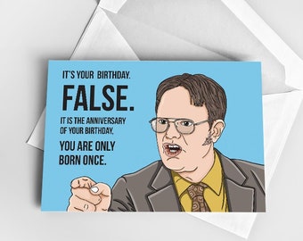 Printable Card Dwight Birthday Card Dwight Schrute the - Etsy