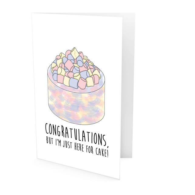 Im Just Here For Cake Card Funny Pregnancy Congratulations Card Im Just Here For Cake Card Funny Pregnancy Congratulations Card