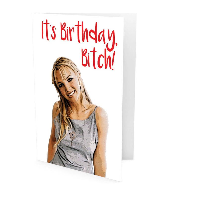 Happy Birthday Greeting Card Brittany Spears Birthday Card - Etsy