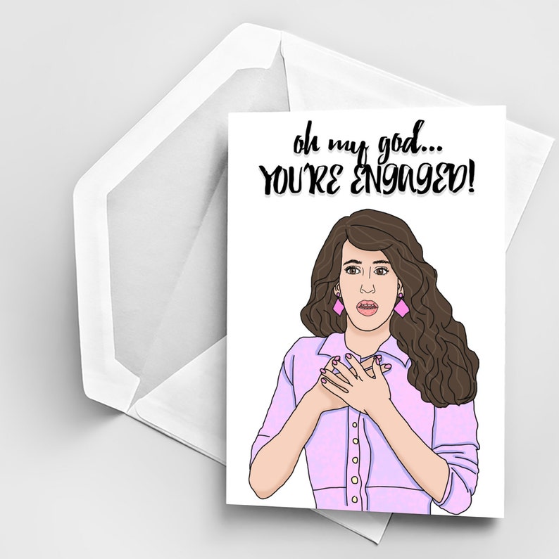 Engagement Card, Congratulations Greeting Card, Janice Friends Tv Show Inspired Card, Funny Engagement Card, Oh My God You're Engaged Card 