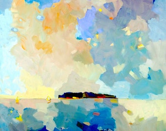Baker Island on a Summer's Day,10 x 10 Inch , edition of only 5 prints, numbered and signed.