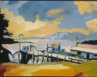 Acadia National Park #2, View  from the Cranberry Isles, "Town Docks", 8 x 10", an edition of five prints.