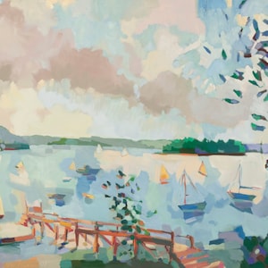 Closeout. CANVAS Ready to Hang.  Hancock Point, Maine, 28 x 40 inch approximate, limited edition of 10, signed and numbered by Henry Isaacs