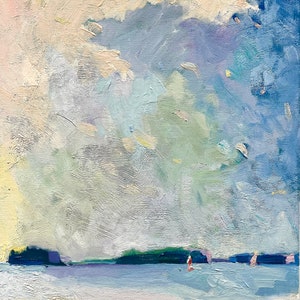 SPECIAL  Sailing off Crescent Beach, South Portland, Maine , 10 x 8 " signed and numbered.