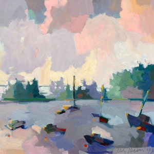 CLOSEOUT Changing Weather, Seal Harbor, Maine  approx .14 x 16", limited edition ten prints, signed and numbered, by Henry Isaacs