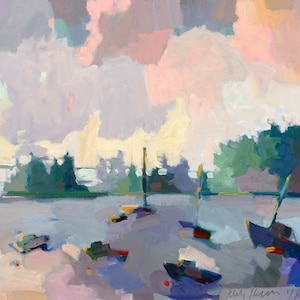 SEHR GROSSES Wetter im Wandel, Robbenhafen, Maine 30 x 40&quot;, limitierte Auflage sechs Drucke, signiert und nummeriert, von Henry Isaacs