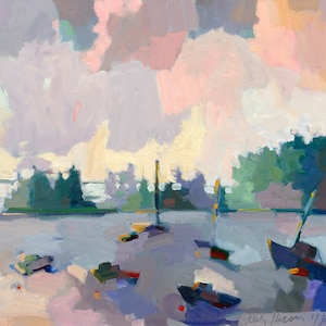 CLOSEOUT Changing Weather, Seal Harbor, Maine  approx .14 x 16", limited edition ten prints, signed and numbered, by Henry Isaacs