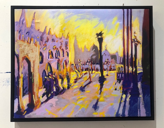 CLOSEOUT On Canvas! "Dawn,Piazza San Marco, Venice" , 16 x 20 inches, , Ready to Hang,  by Henry Isaacs