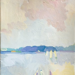 NEW SIZE. Brightening Day, Casco Bay, A December View, 16 x 12 inches, signed and numbered edition of ten.