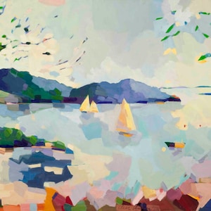 Restposten GROSSES MAß. Segeln die Östliche Weise, ist der Mount Desert. 70 x 101 cm, 4 cm weißer Rand, Edition von sechs Drucken von Henry Isaacs.