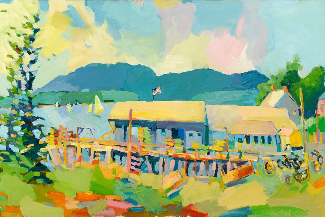Docks Islesford 14x 17 Print Area CANVAS Giclee Printing Etsy