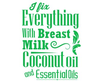 私は母乳、ココナッツオイル、エッセンシャルオイルで何でも解決します。デカール - クランチ、ヒッピー、ママライフ