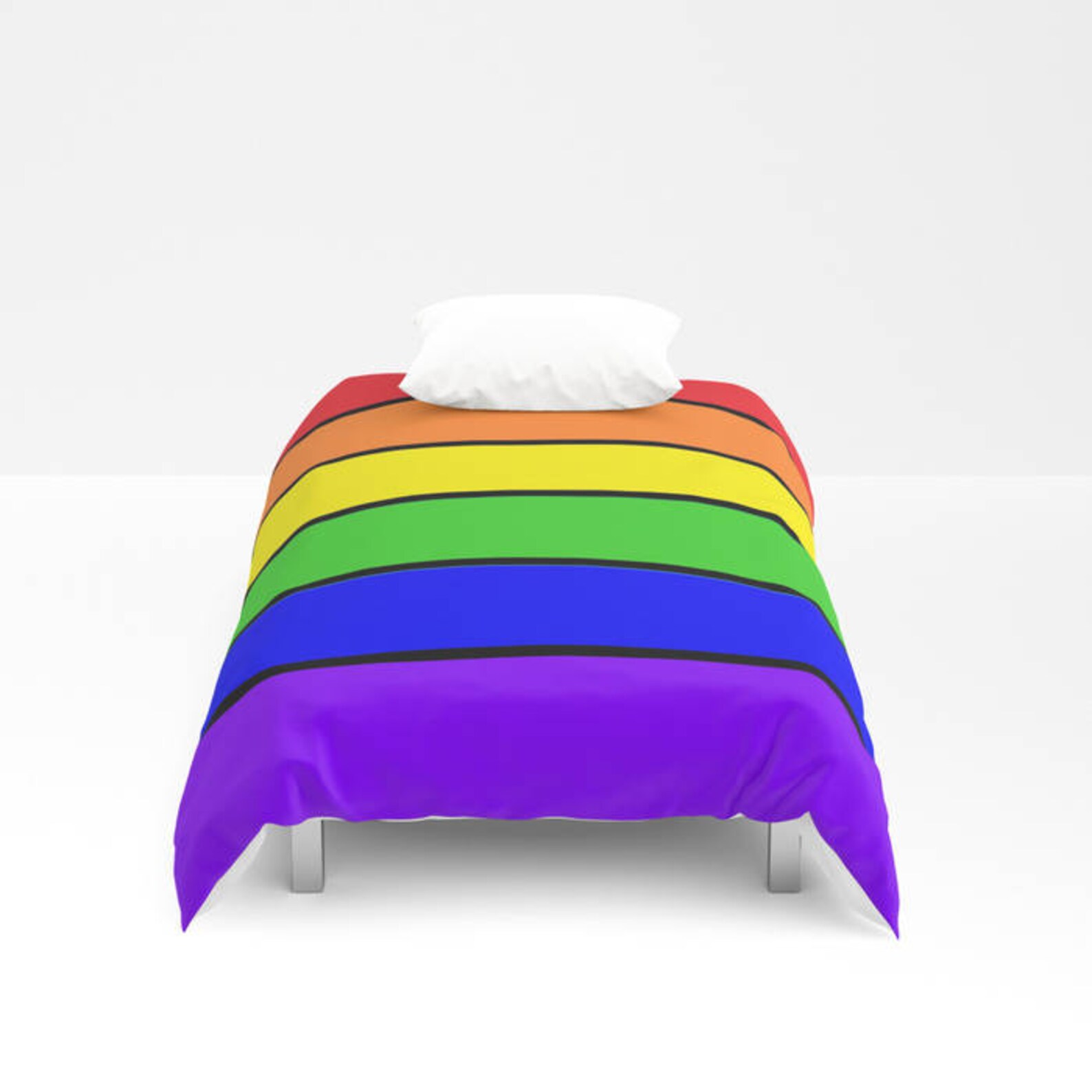 Duvet Cover Rainbow Stripes Duvet Cover Colorful Striped Etsy