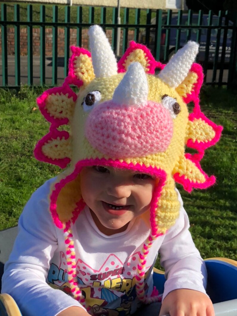 beanie hat dinosaur hat crochet beanie Triceratops hat