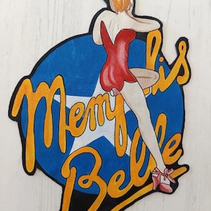 Toppa in pelle Memphis Belle, toppa decorativa per giacca A2, toppa USAAF, toppa posteriore, toppa con motivo sul naso, toppa vintage