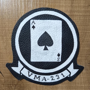 Toppa in pelle dei Marines per decorare la giacca A2, toppa USAAF, toppa dell'aeronautica militare americana, toppa dell'asso di picche, toppa dello squadrone dei Marines