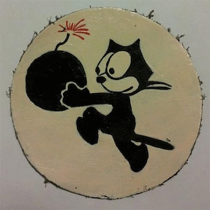 Leather patch USAAF WW2 hand painted A2 jacket USAAF Felix the Cat