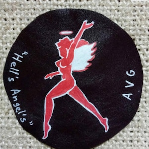 Leather patch A2 Flying Tigers WW2 hand painted USAAF/Hell's Angel's