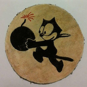 Leather patch USAAF WW2 hand painted A2 jacket USAAF Felix the Cat