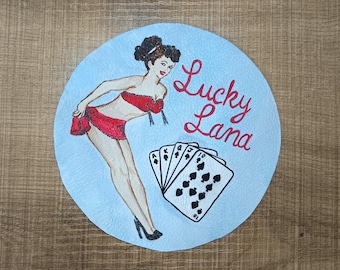 Naszywka z dziewczyną pin-up, naszywka skórzana, naszywka na kurtkę A2/B3, naszywka z rysunkiem nosa, ręcznie malowana naszywka pin-up, USAAF, naszywka z czasów II wojny światowej, naszywka na klatce piersiowej