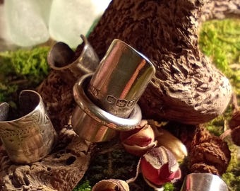 Silber Armspange für Dreadlock oder Bart. 925er Silber umgearbeitet aus einem silbernen Kaffeelöffel.  Ein Unikat, das in Handarbeit entstanden ist.