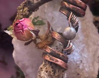 Dreadlock Jewellery. Beautiful Copper cuff made from upcycled materials.