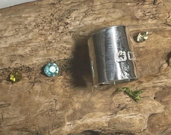 Silver Dreadlock/Loc Cuff made from repurposed silver 925.