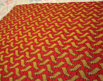 African Print, Ankara Fabric, African clothing Red African Fabric, By The yard Ankara Wax fabric