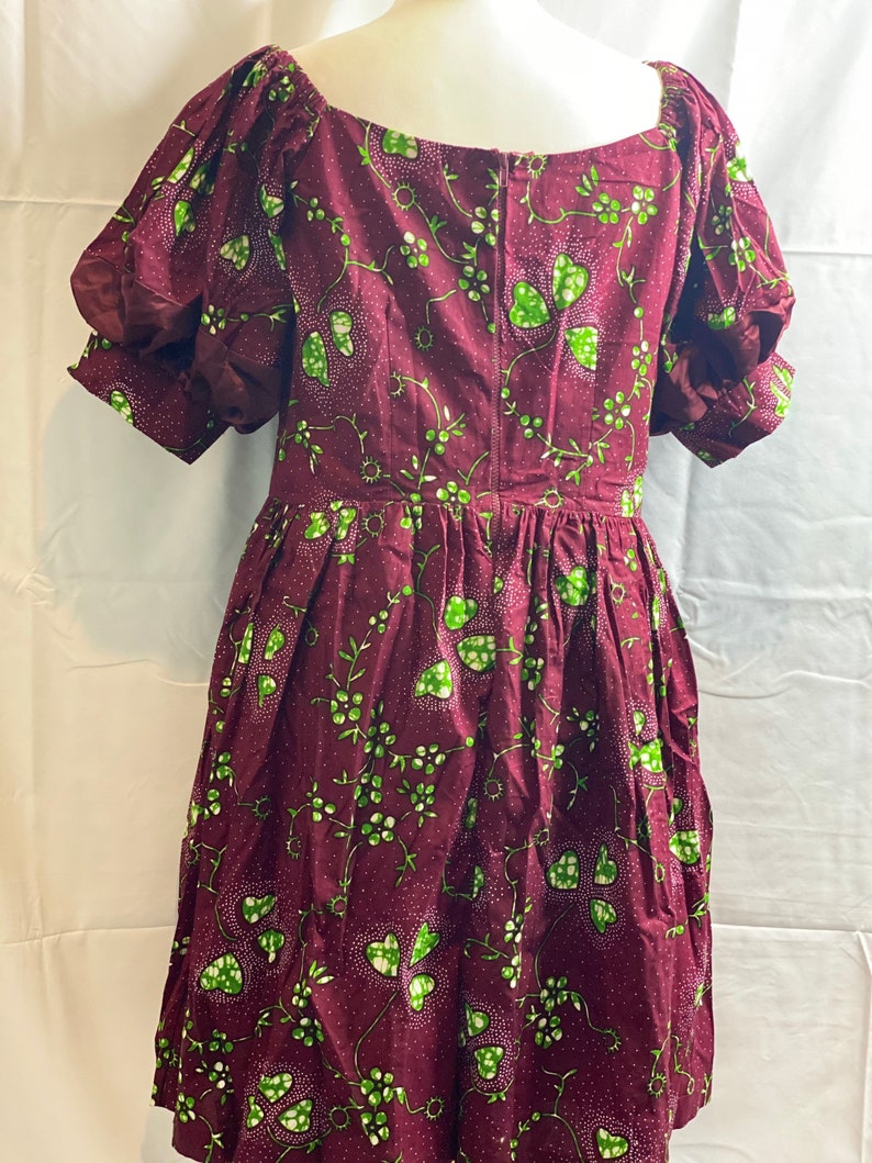 Puff Sleeves Ankara Dress Ankara Dress Off Shoulder Ankara Dress Below The Knee Ankara Dress Sophias Fab