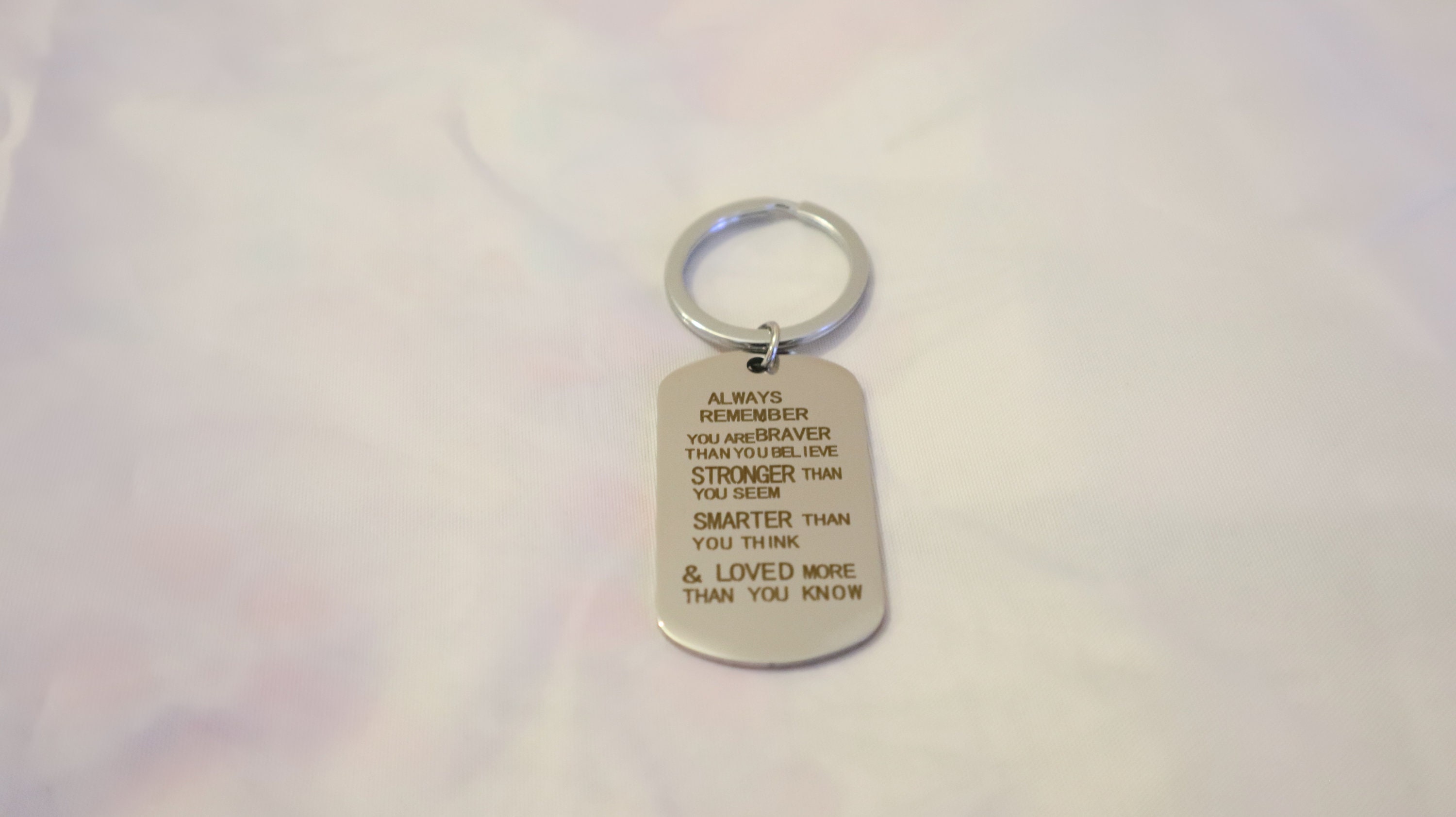 Keyring Bag Keyring Charm Word Keychain Always Remember Etsy