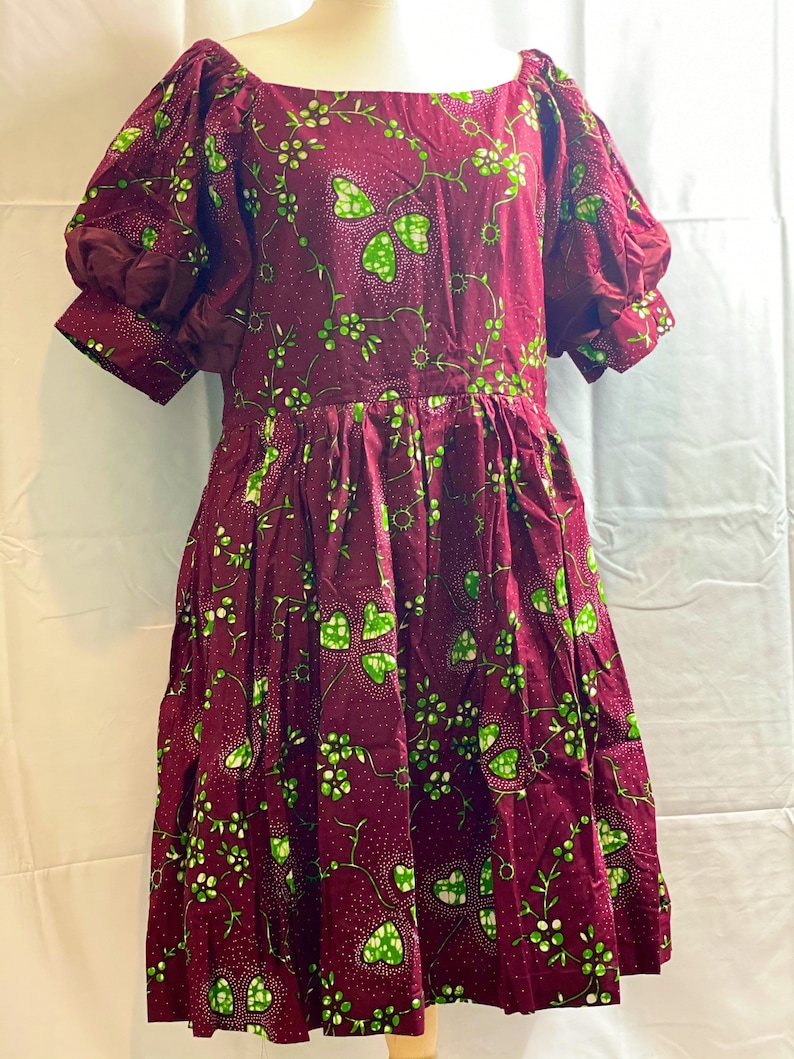Puff Sleeves Ankara Dress Ankara Dress Off Shoulder Ankara Dress Below The Knee Ankara Dress Sophias Fab